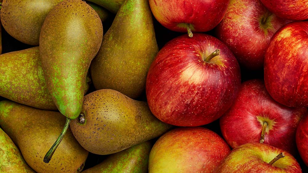 pommes et poires, fruits et légumes d'automne